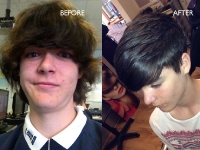 boys cut before and after